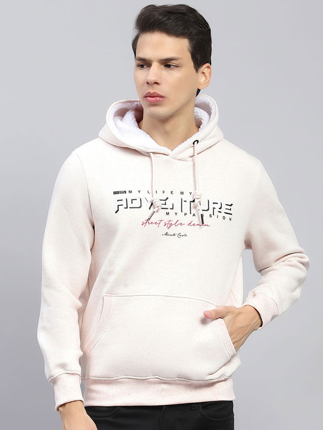 

Monte Carlo Men Printed Hooded Sweatshirt, Pink