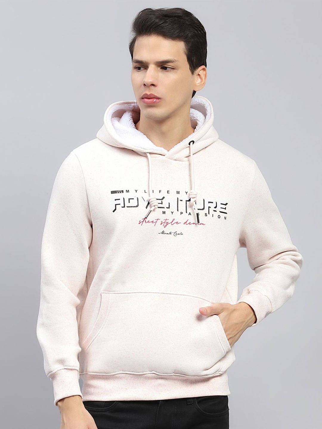 

Monte Carlo Men Printed Hooded Sweatshirt, Pink