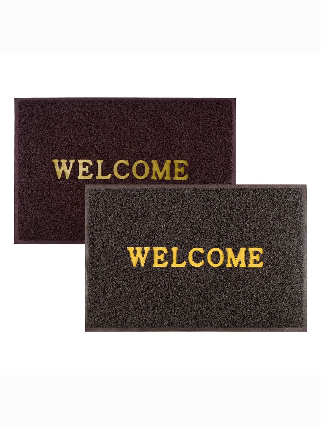 

Kuber Industries Maroon & Brown Pack of 2 Rubber Large Doormats