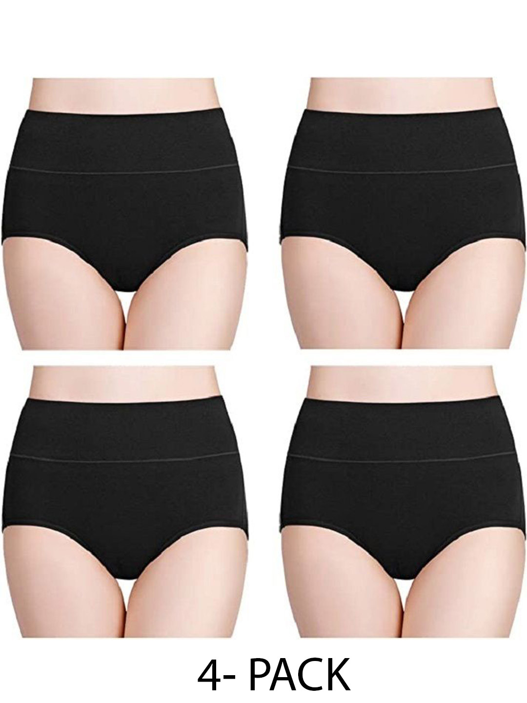 

Diving Deep Women Pack of 4 Cotton Hipster Briefs, Black