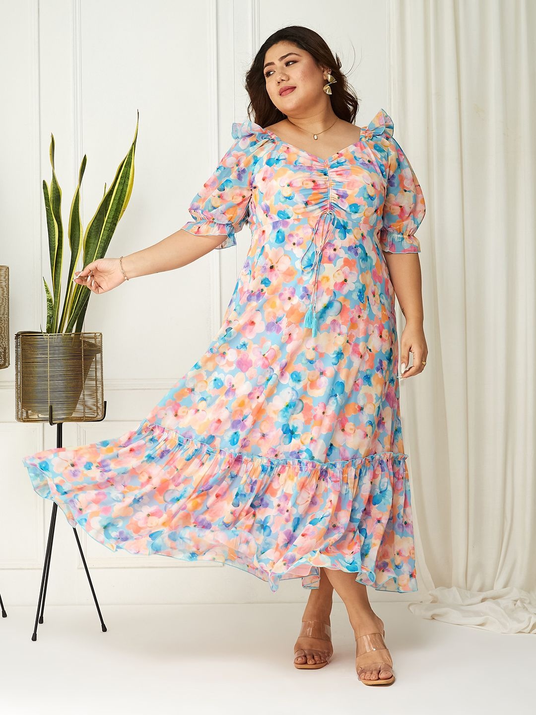 

Miss Chase A+ Print Georgette Maxi Dress, Multi