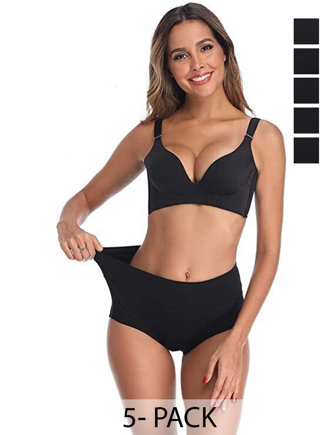 

Diving Deep Pack of 5 Hipster Briefs, Black
