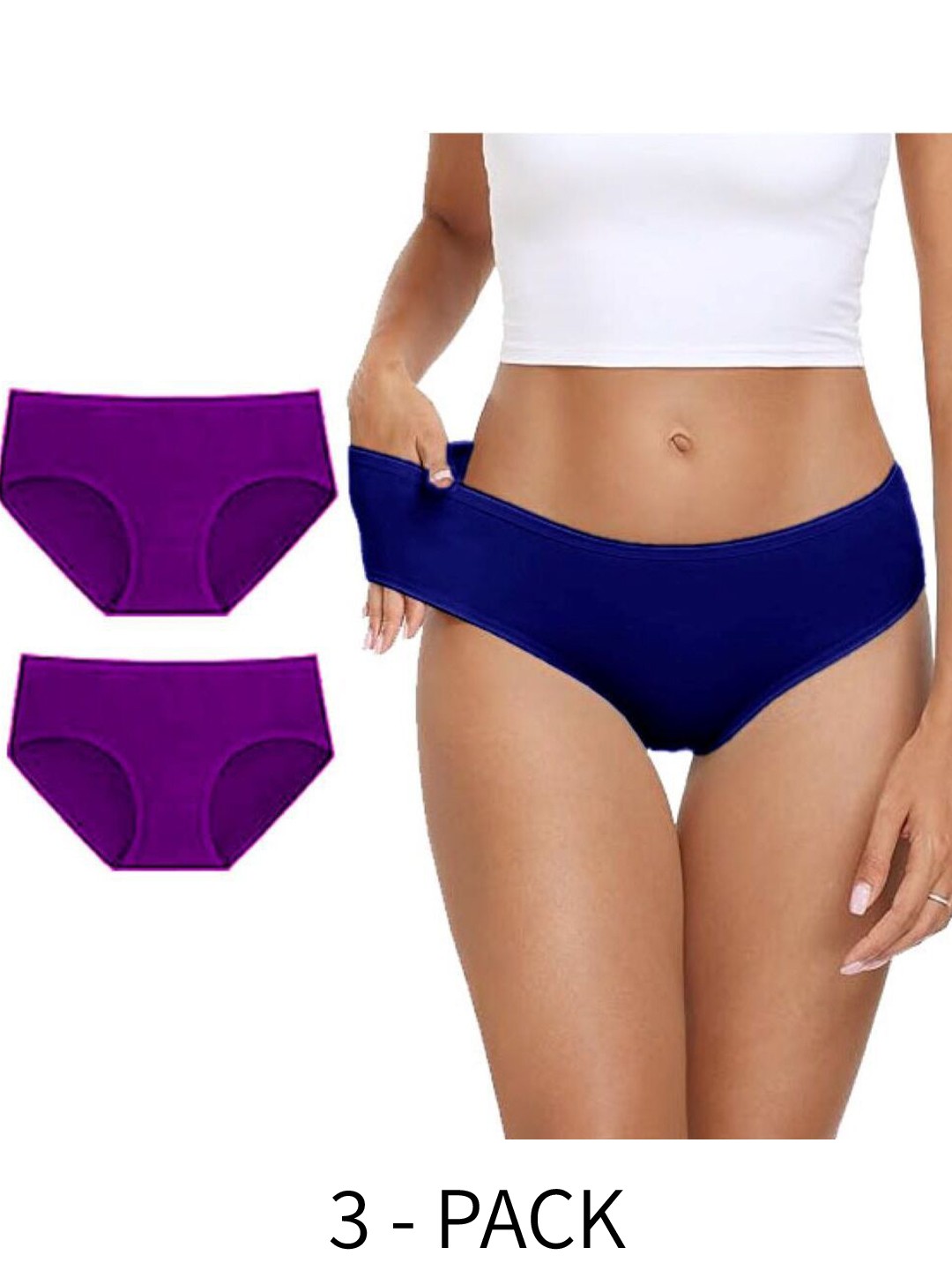 

Diving Deep Women Pack of 3 Cotton Hipster Briefs, Assorted