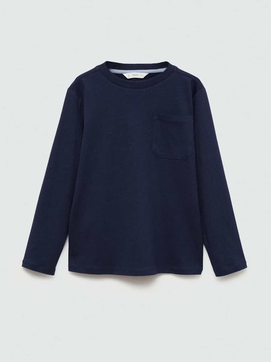 

Mango Kids Boys Solid Pure Cotton T-shirt, Navy blue