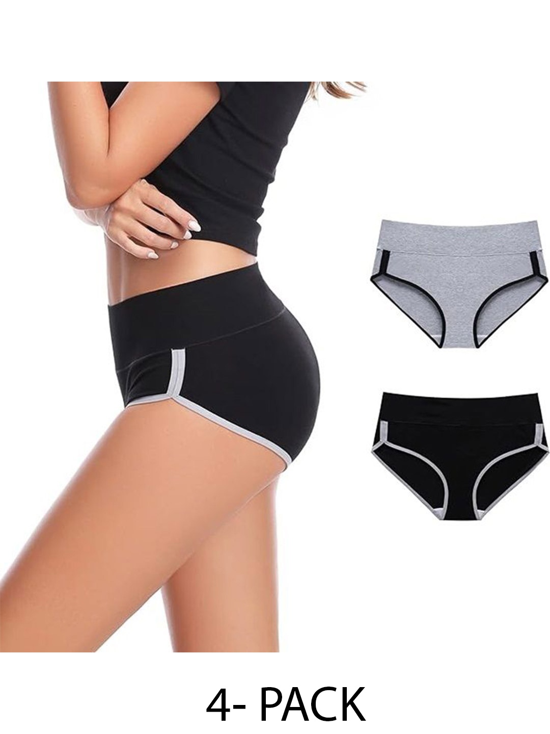 

Diving Deep Women Pack of 4 Cotton Hipster Briefs, Assorted