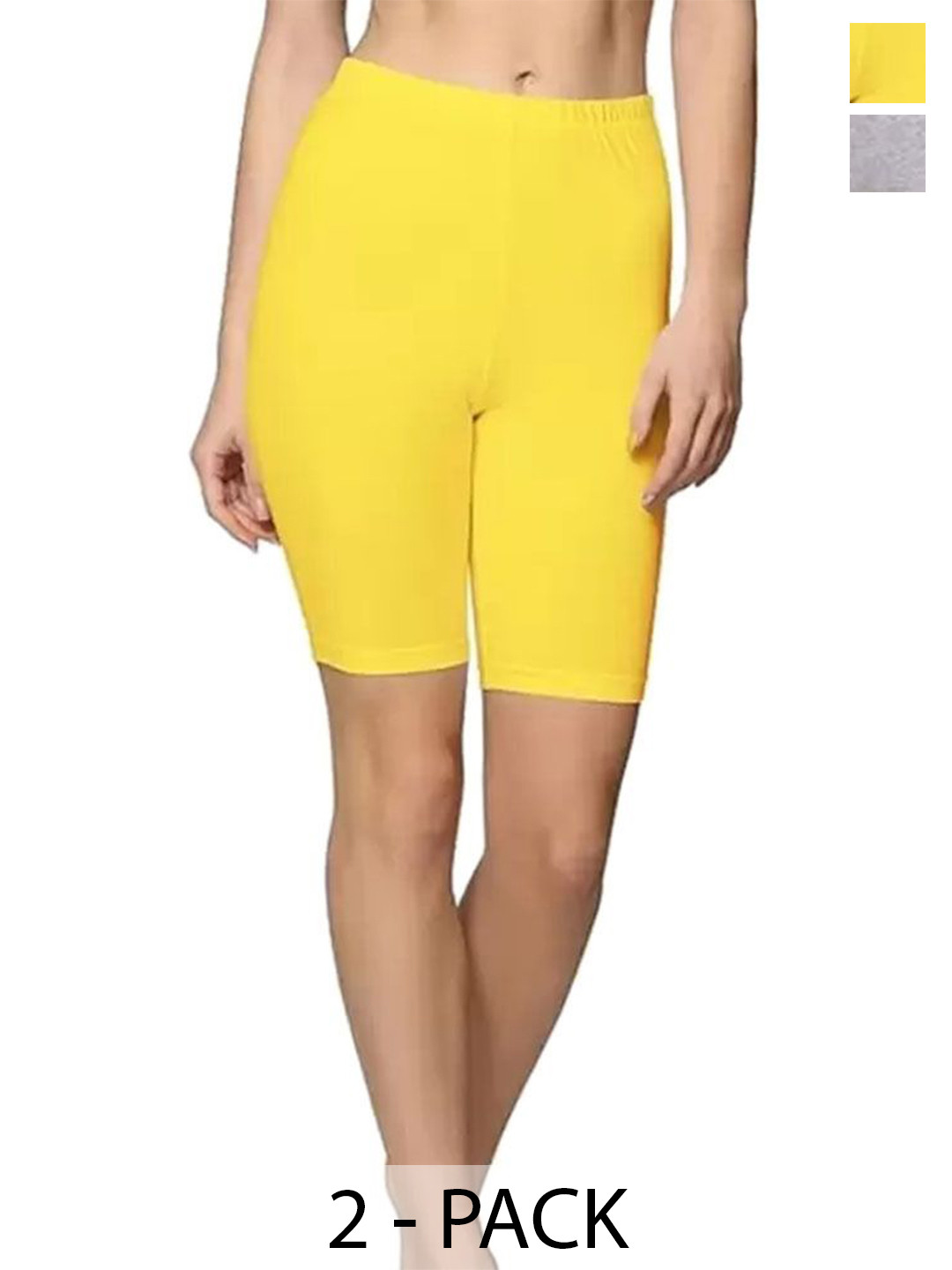 

Diving Deep Women Pack Of 2 Cotton Boy Shorts Briefs, Yellow