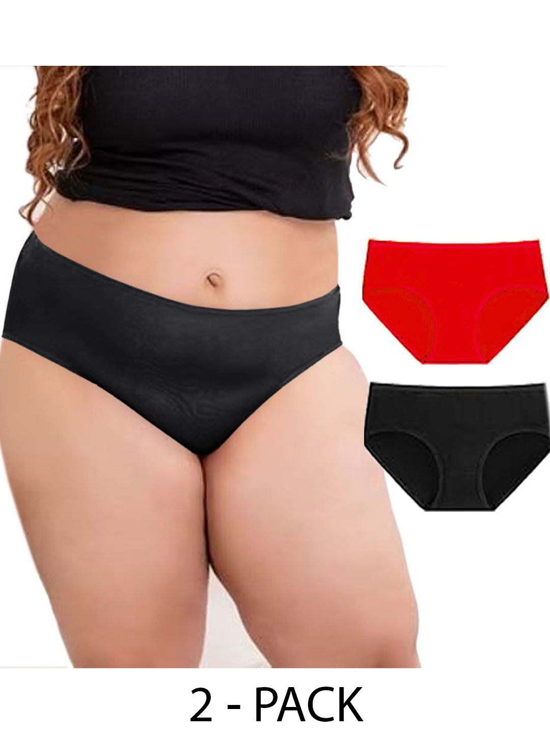 

Diving Deep Women Pack of 2 Hipster Briefs, Black
