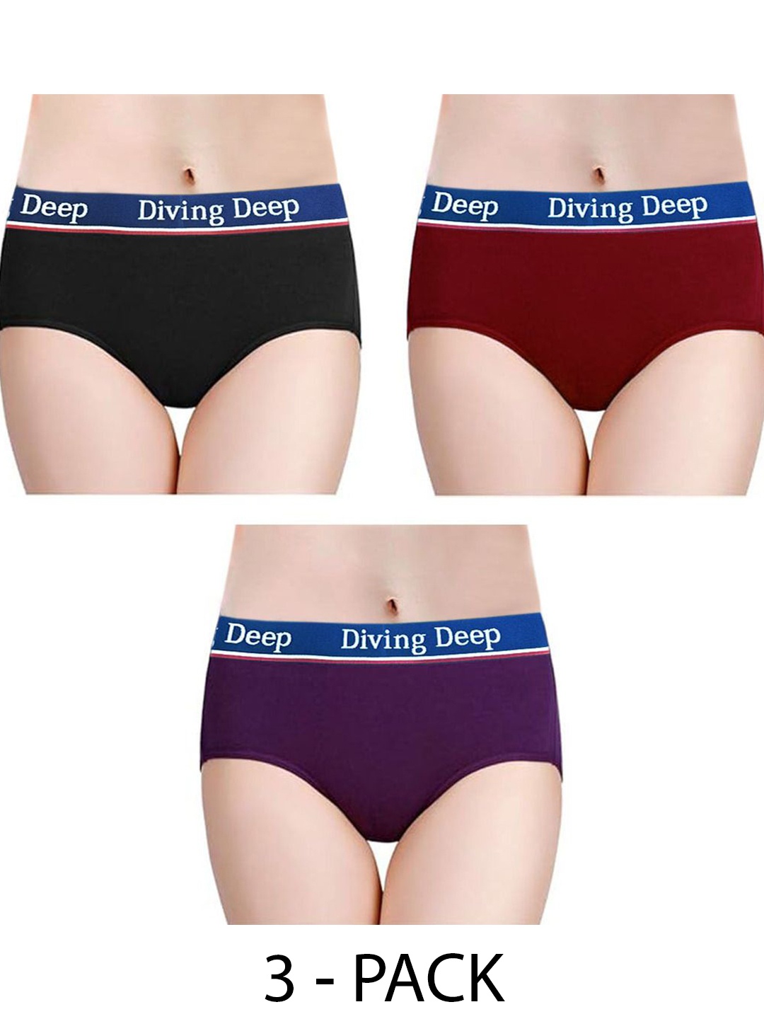 

Diving Deep Pack of 3 Hipster Briefs, Multi