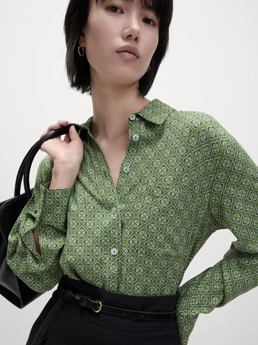 

Marks & Spencer Women Spread Collar Floral Printed Casual Shirt, Green