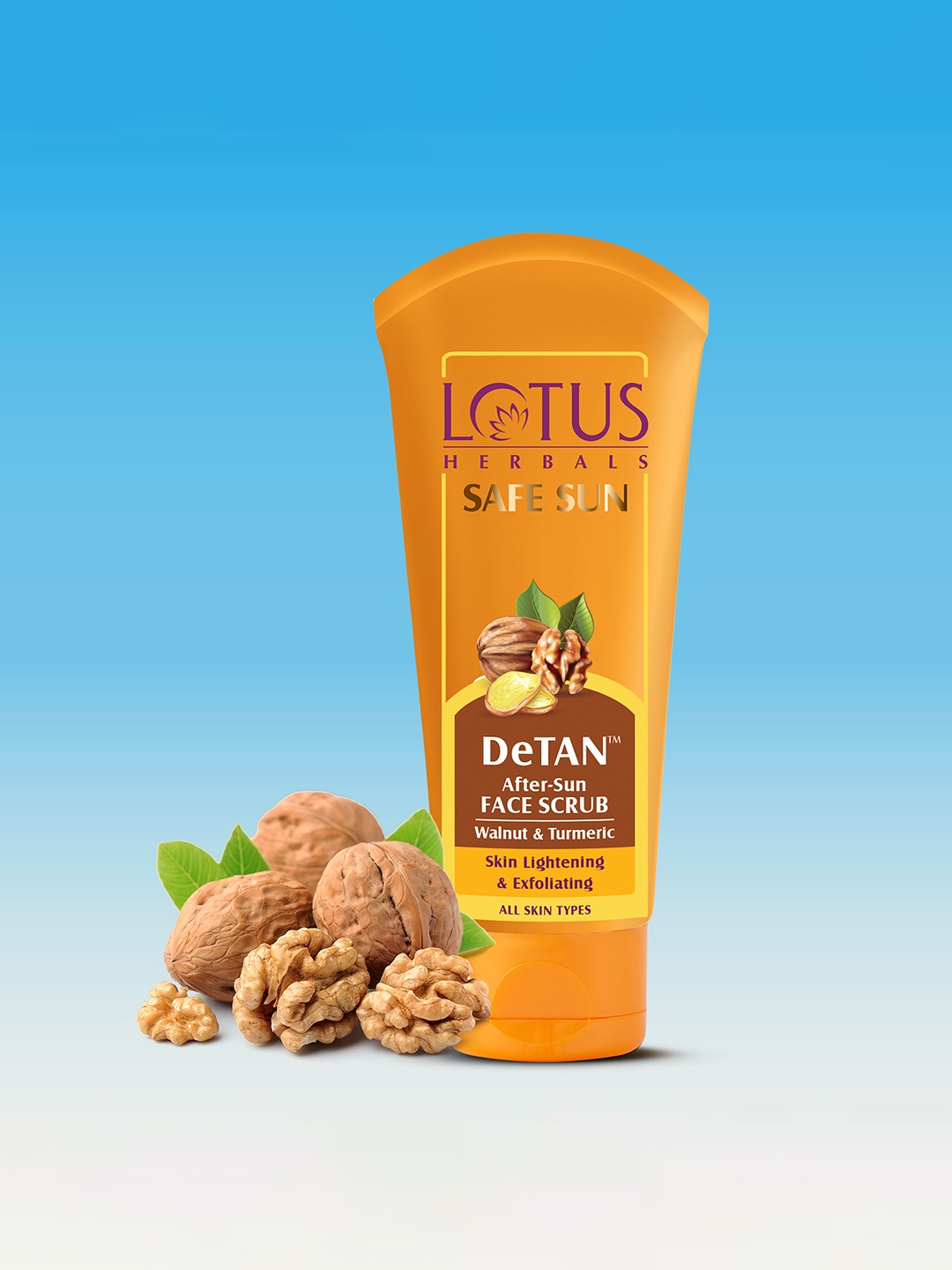 

Lotus Herbals Safe Sun DeTAN After-Sun Face Scrub - Exfoliates & Removes Tan - 100g, Orange