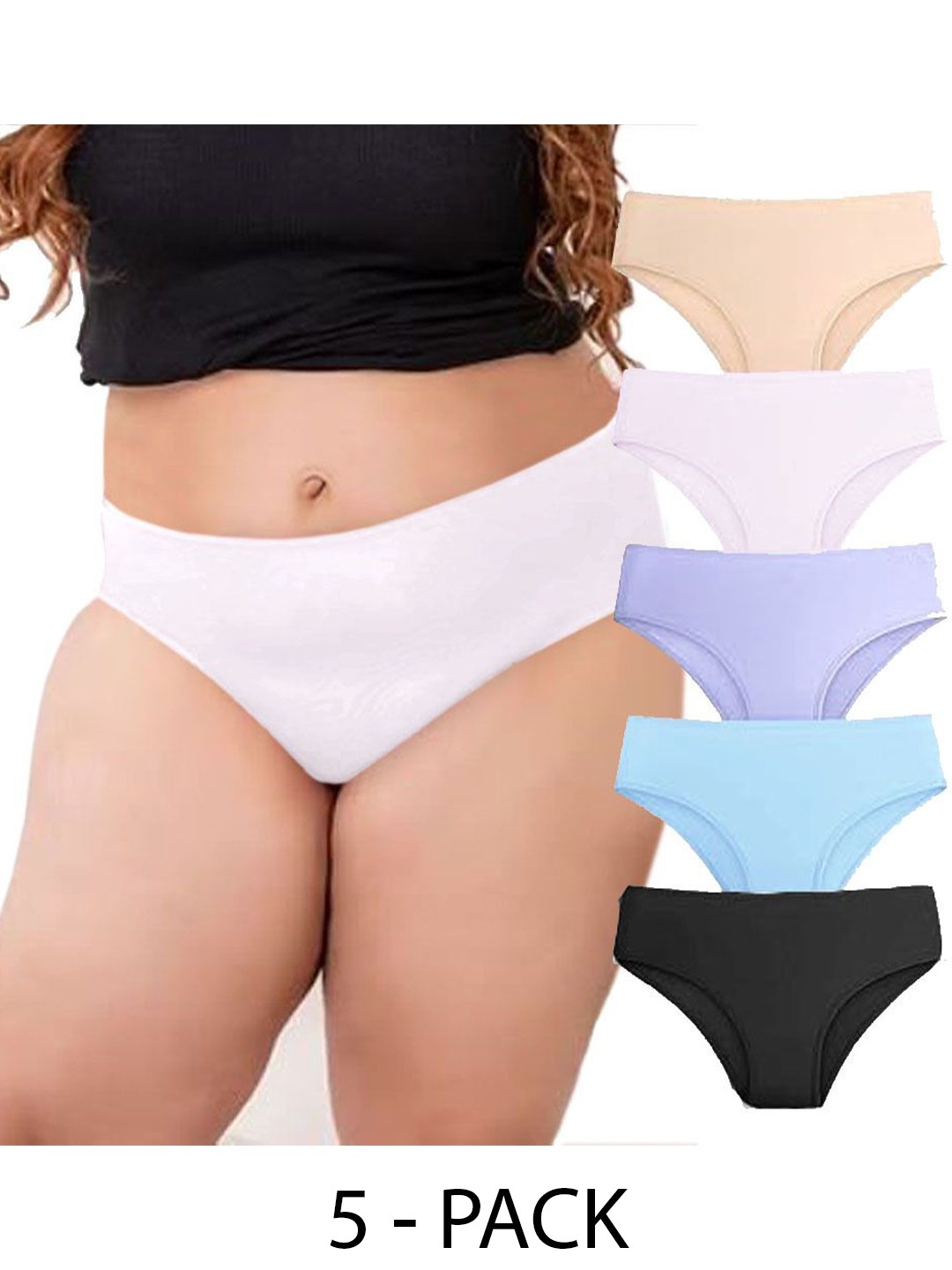 

Diving Deep Pack of 5 Cotton Hipster Briefs, White