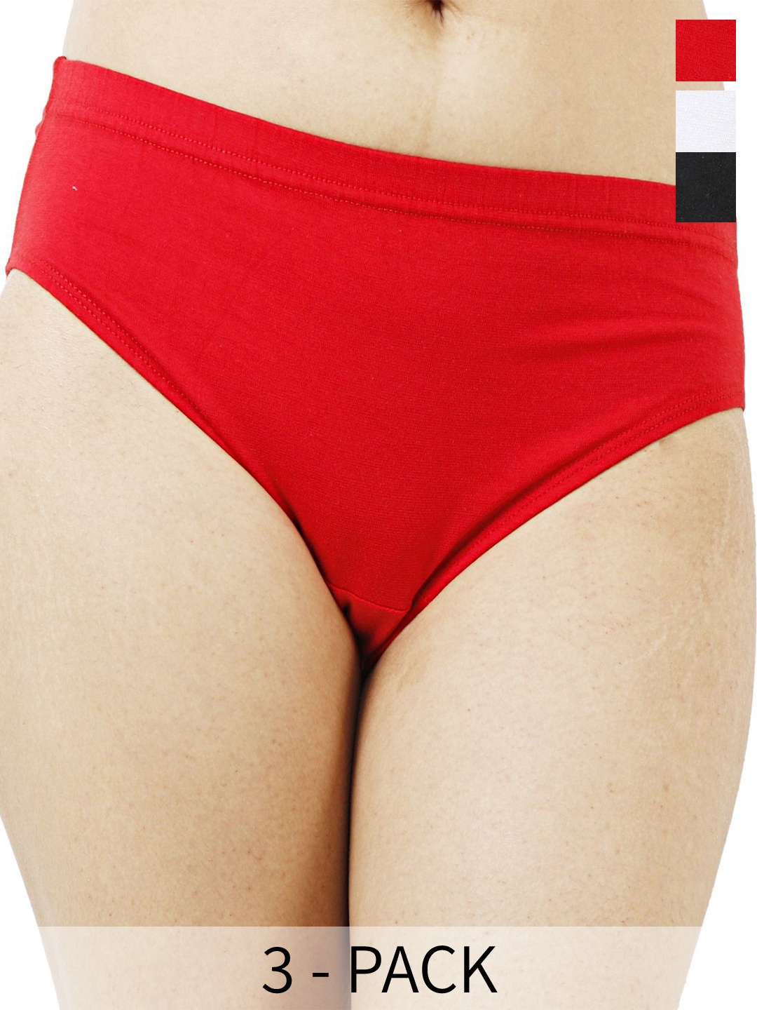 

Diving Deep Women Pack of 3 Hipster Briefs, Red