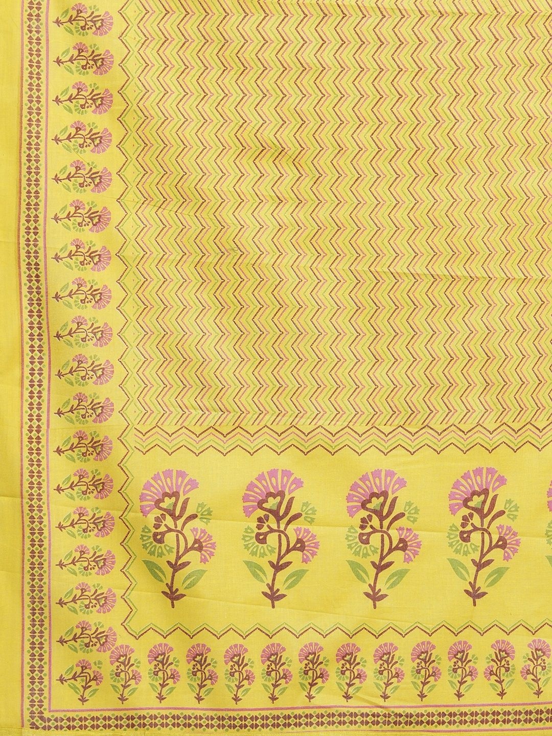 

Moda Rapido Floral Printed Round Neck Pure Cotton Straight Kurta With Trouser & Dupatta, Yellow
