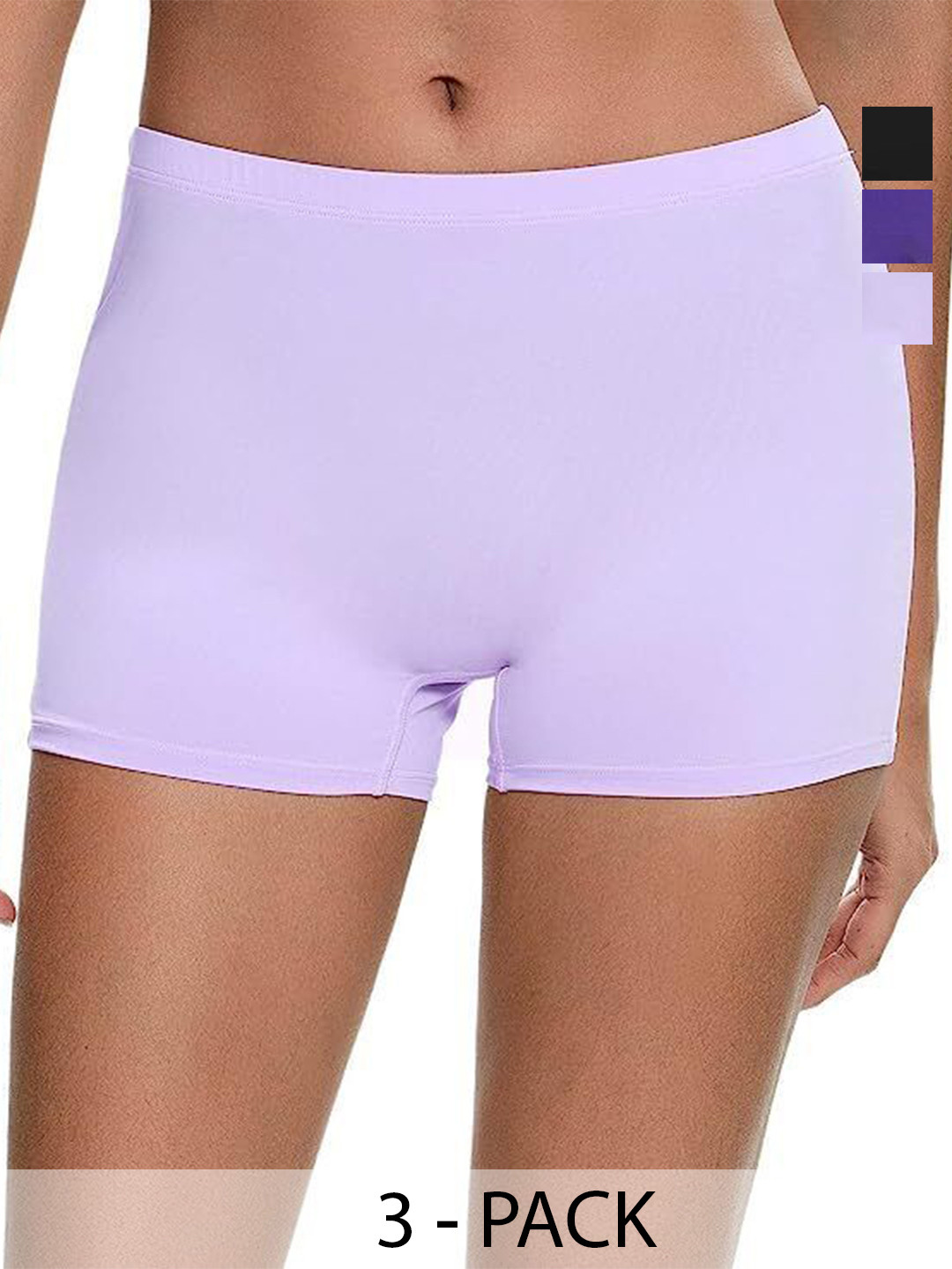 

Diving Deep Women Pack of 3 Cotton Boy Shorts Briefs, Assorted