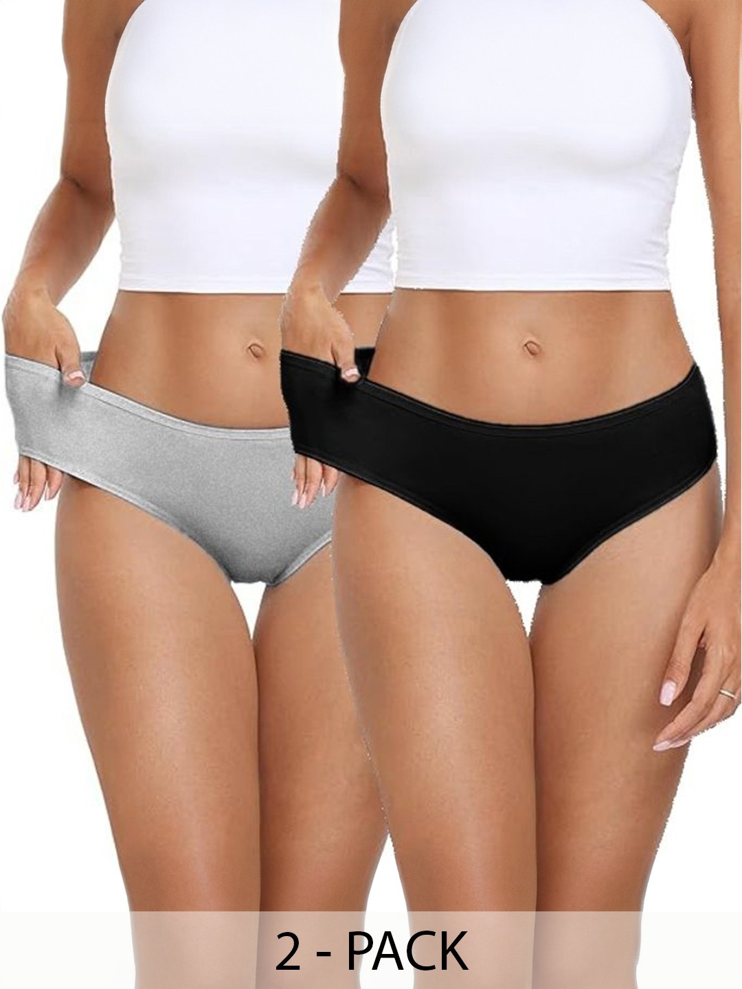 

Diving Deep Pack of 2 Cotton Hipster Briefs, Black
