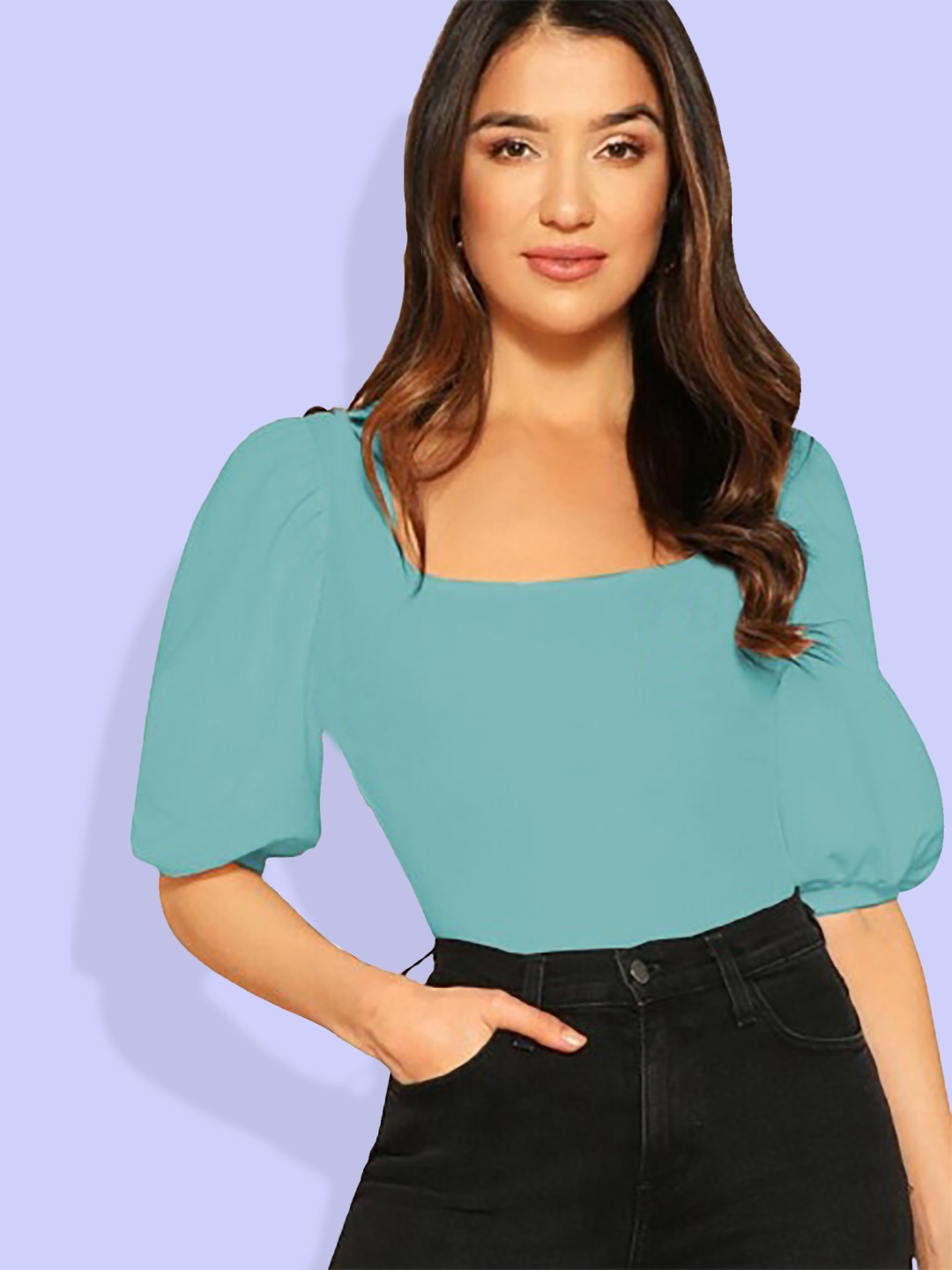 

Dream Beauty Fashion Puff Sleeve Top, Teal