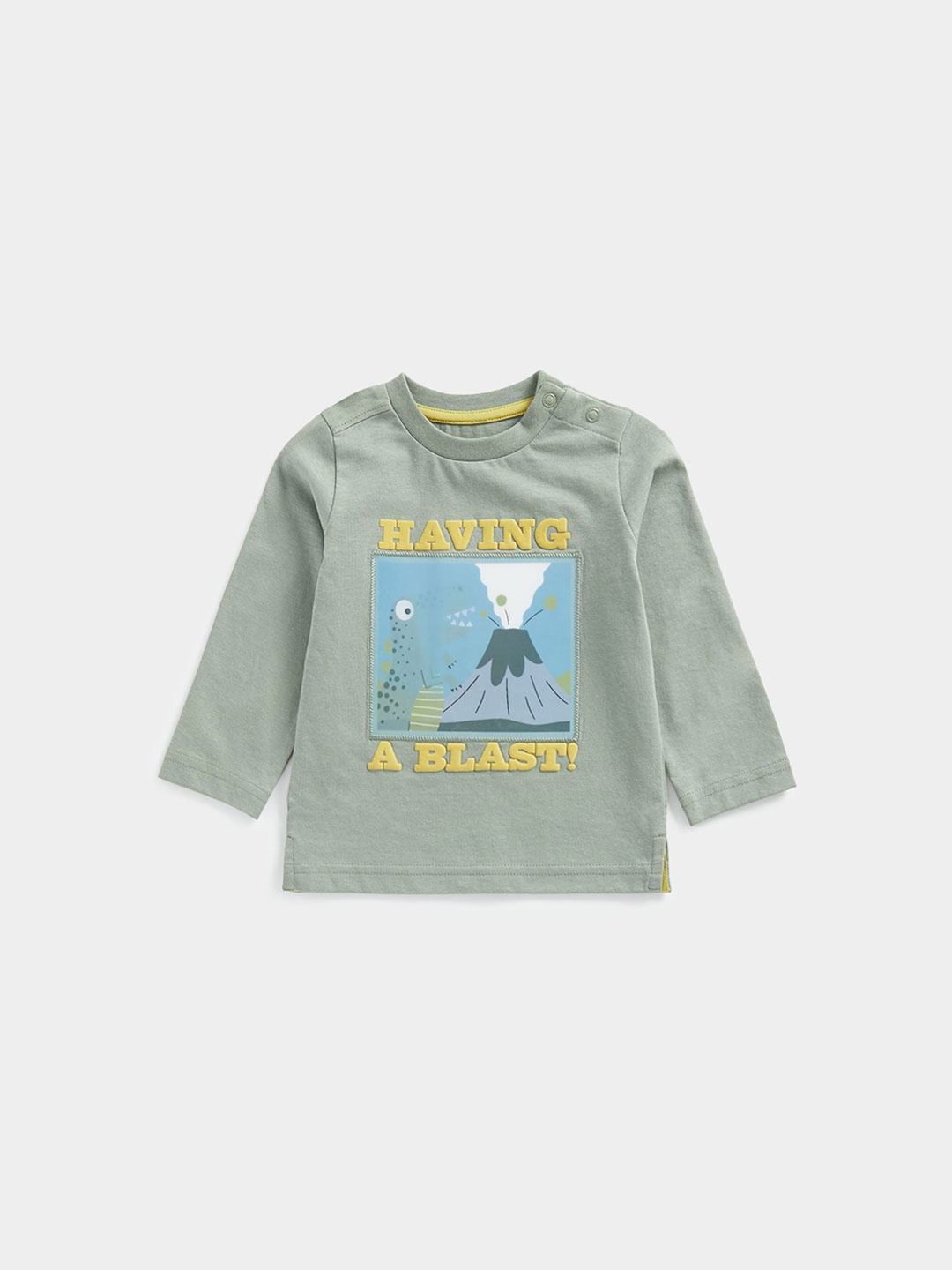 

mothercare Boys Graphic Printed Round Neck Pure Cotton T-shirt, Grey
