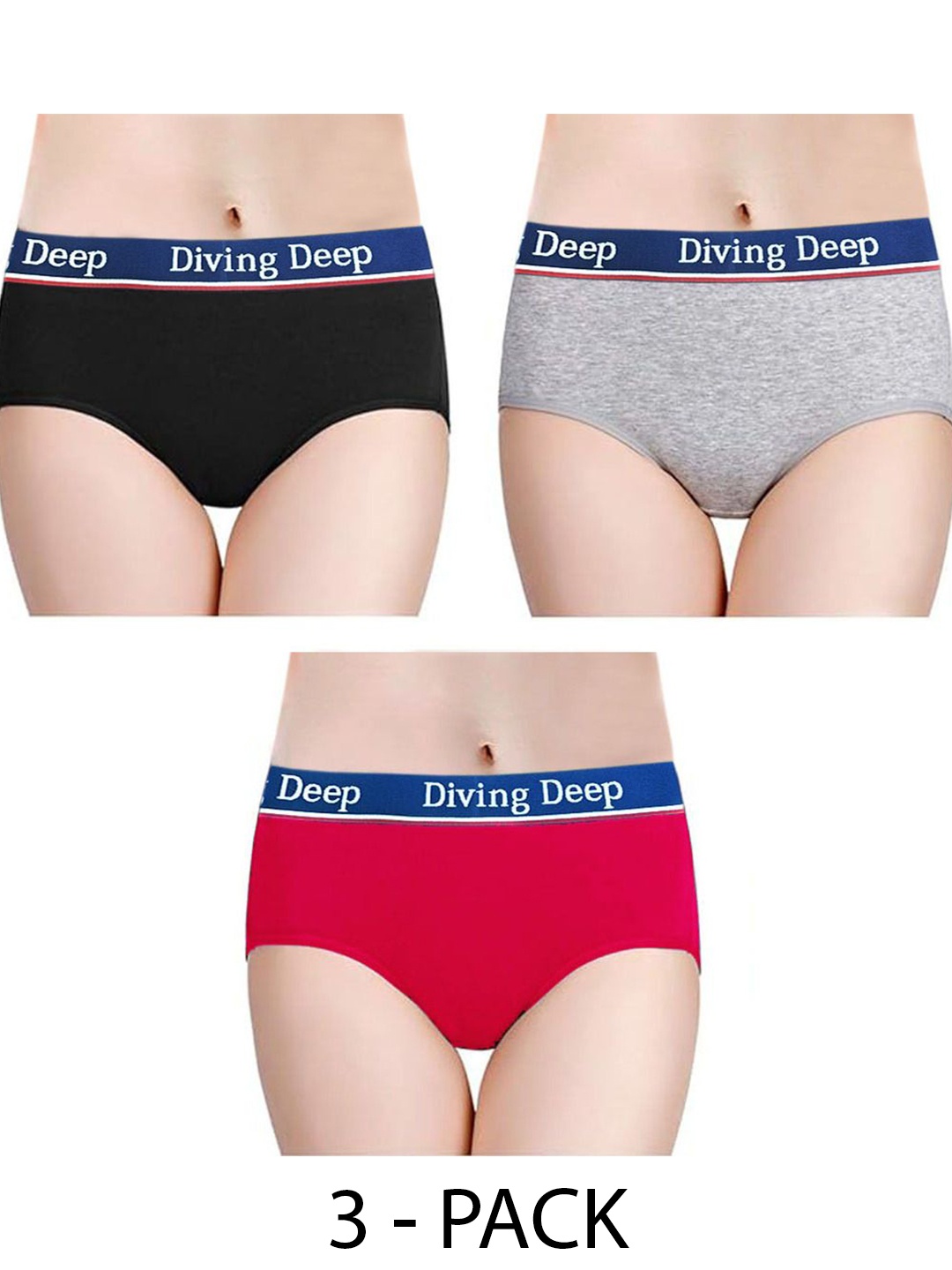 

Diving Deep Pack of 3 Hipster Briefs, Multi