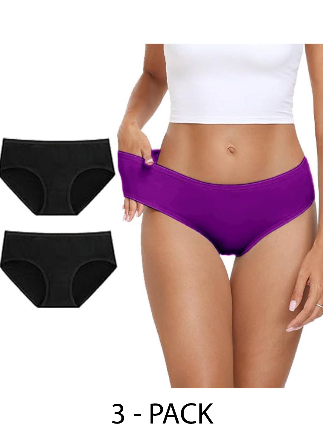 

Diving Deep Women Pack of 3 Hipster Briefs, Purple