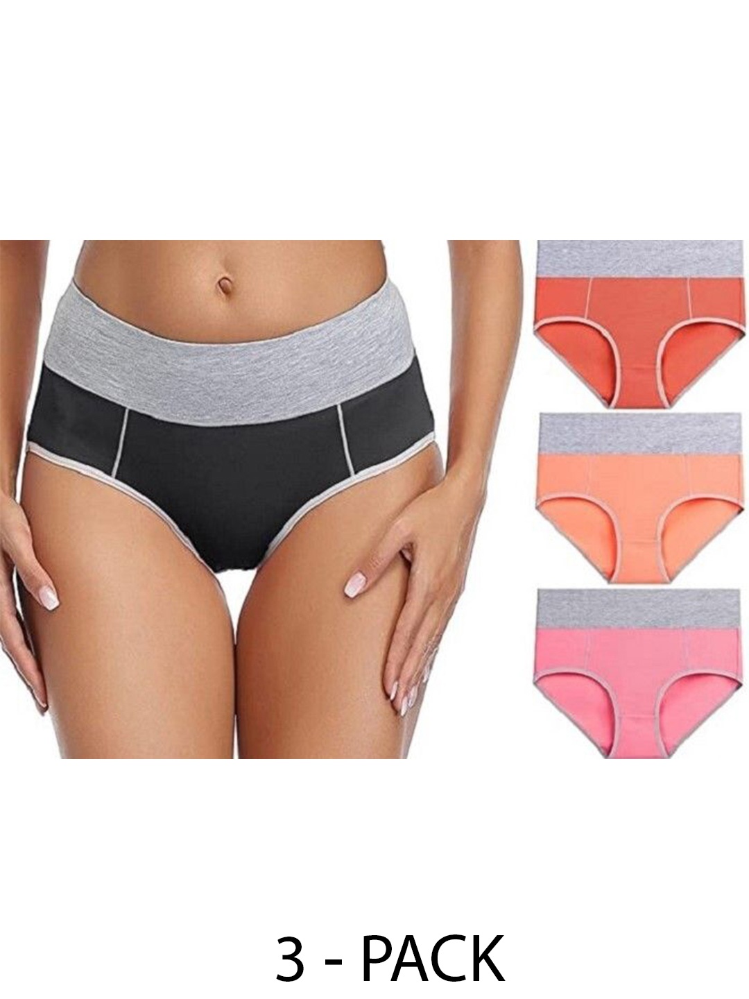 

Diving Deep Women Pack of 3 Hipster Briefs, Black