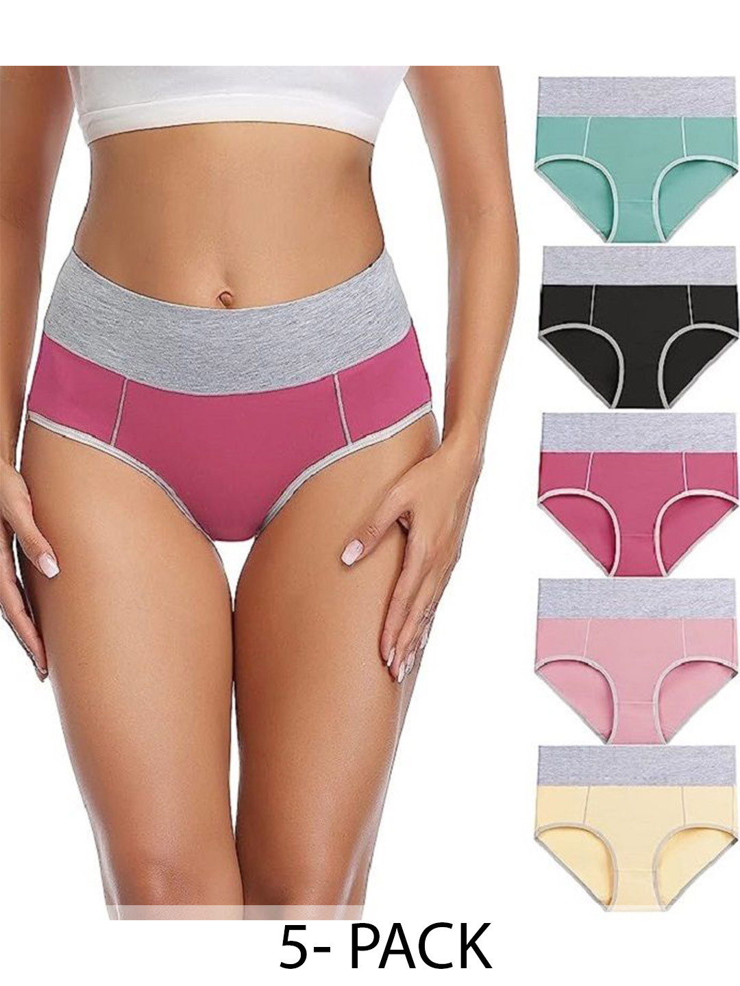 

Diving Deep Women Pack of 5 Cotton Assorted Hipster Briefs