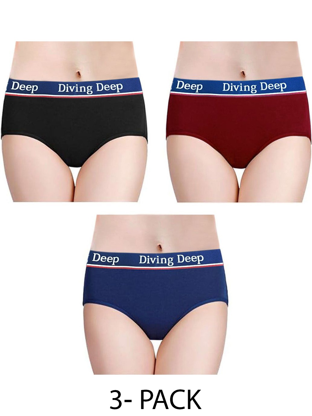 

Diving Deep Pack of 3 Hipster Briefs, Multi