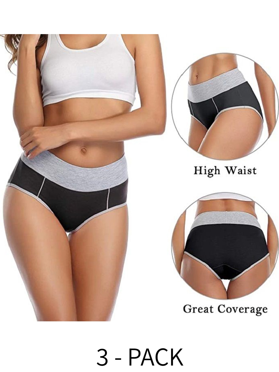 

Diving Deep Pack of 3 Colourblocked Hipster Briefs, Black