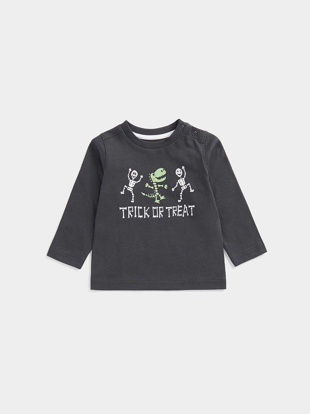 

mothercare Boys Graphic Printed Round Neck Pure Cotton T-shirt, Black