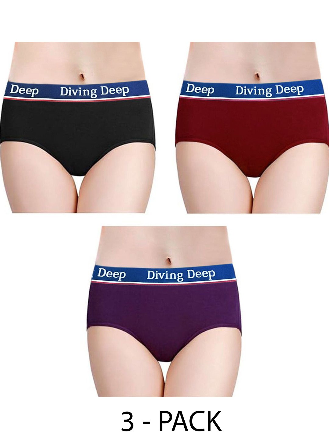 

Diving Deep Pack of 3 Hipster Briefs, Multi