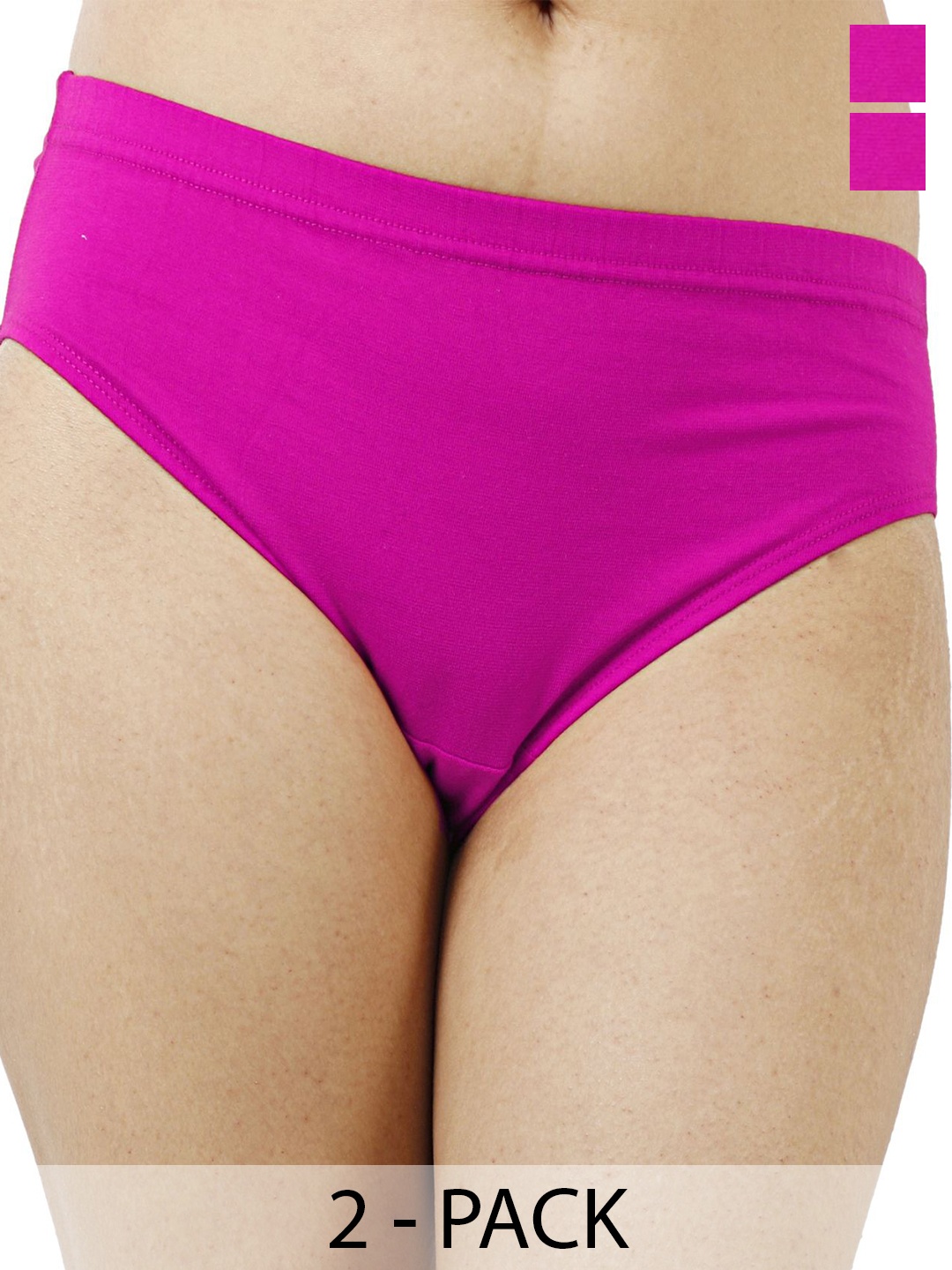 

Diving Deep Women Pack of 2 Cotton Hipster Briefs, Fuchsia