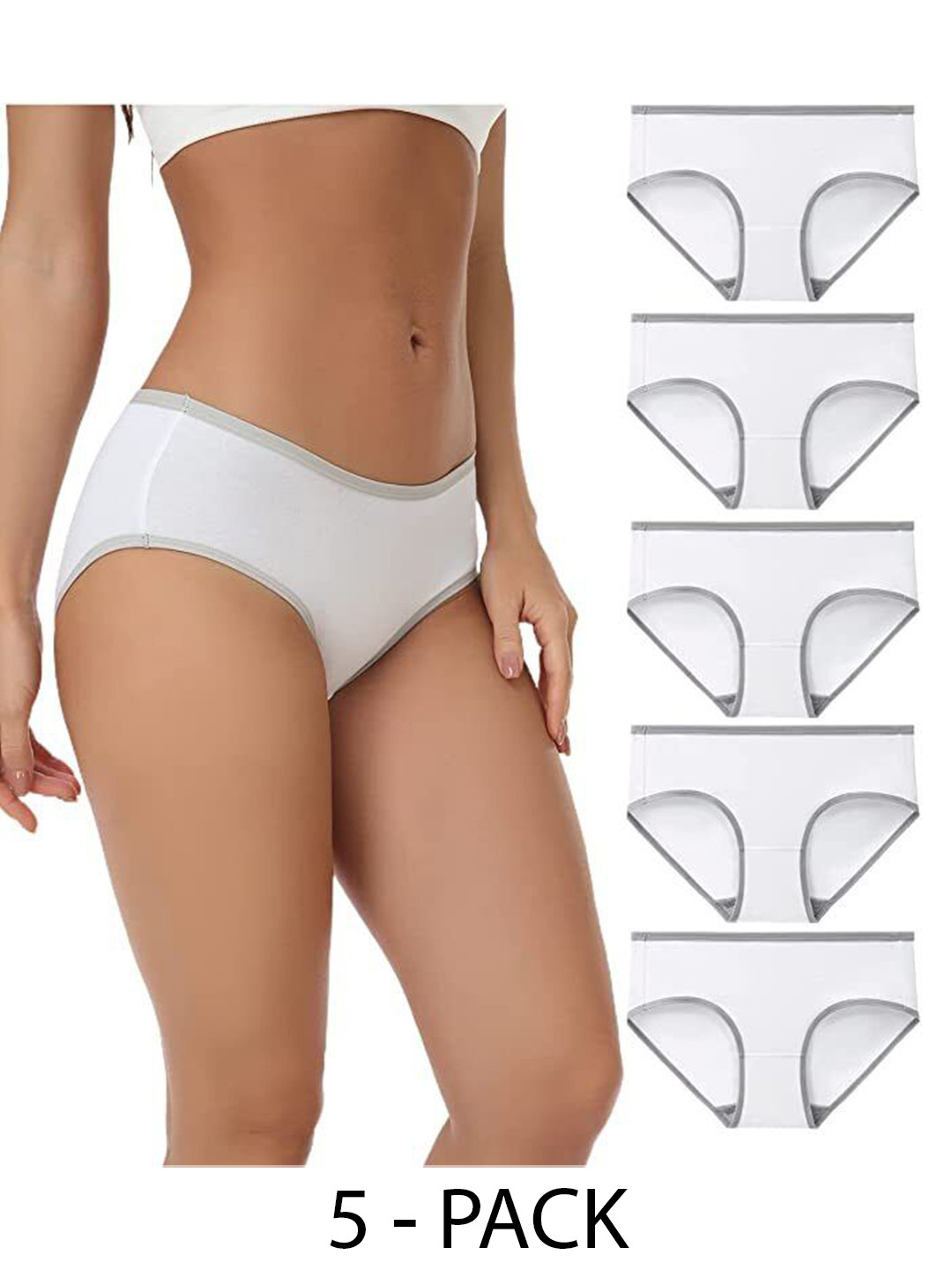

Diving Deep Pack of 5 Hipster Briefs, White