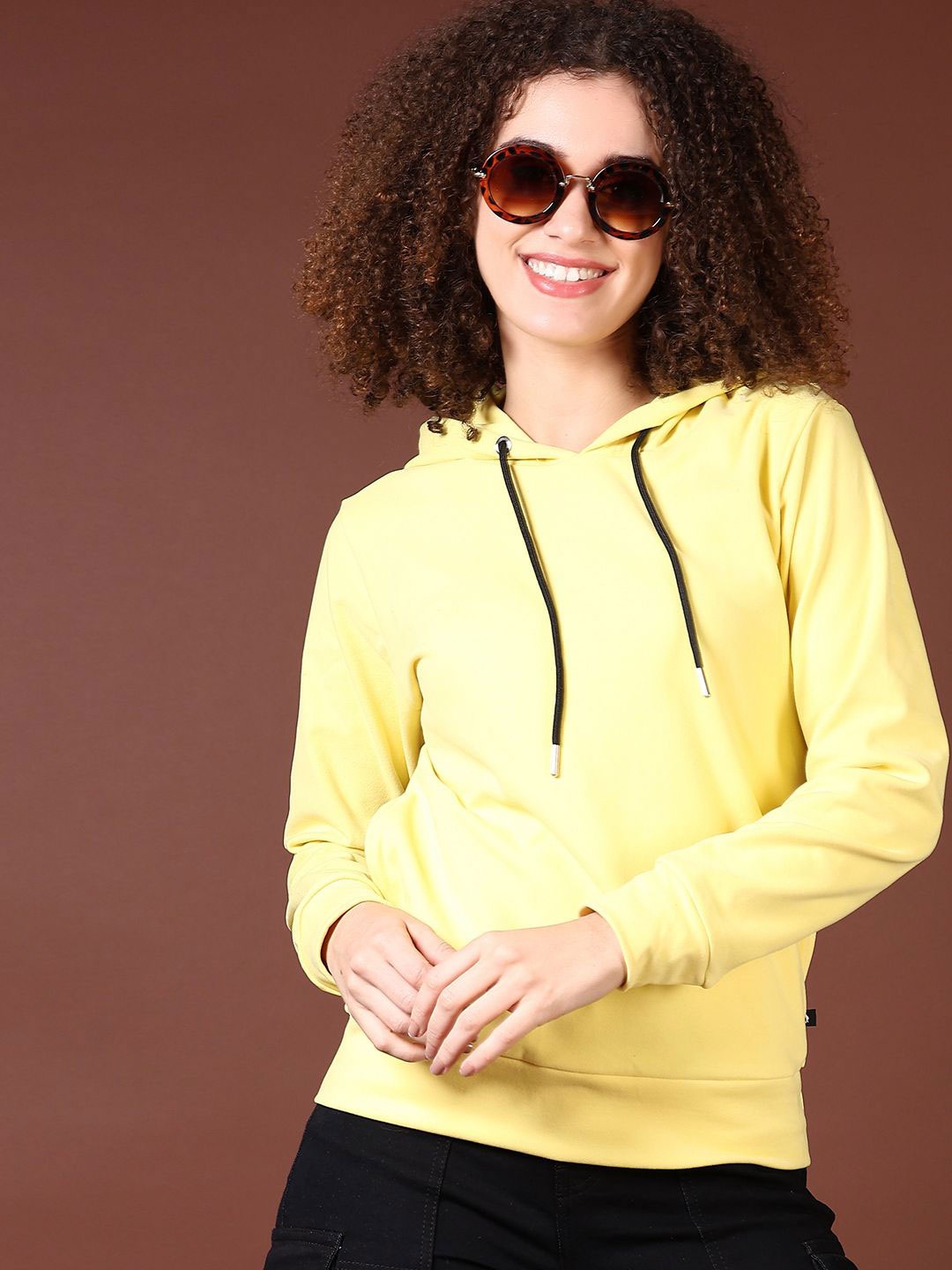 

V-Mart Women Hooded Sweatshirt, Yellow