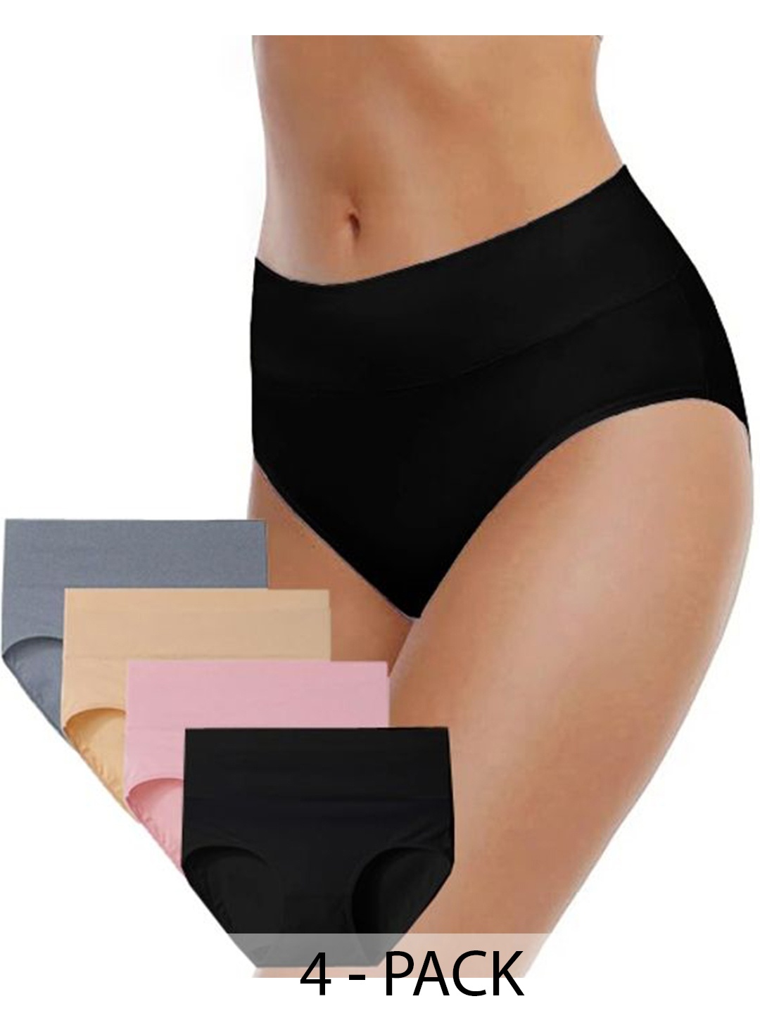 

Diving Deep Women Pack of 4 Cotton Hipster Briefs, Black