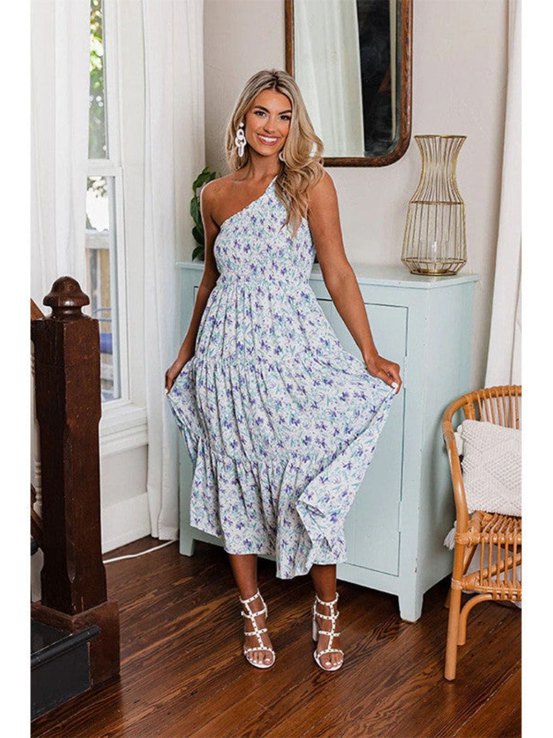 

DressBerry Floral Print Maxi Dress, Blue