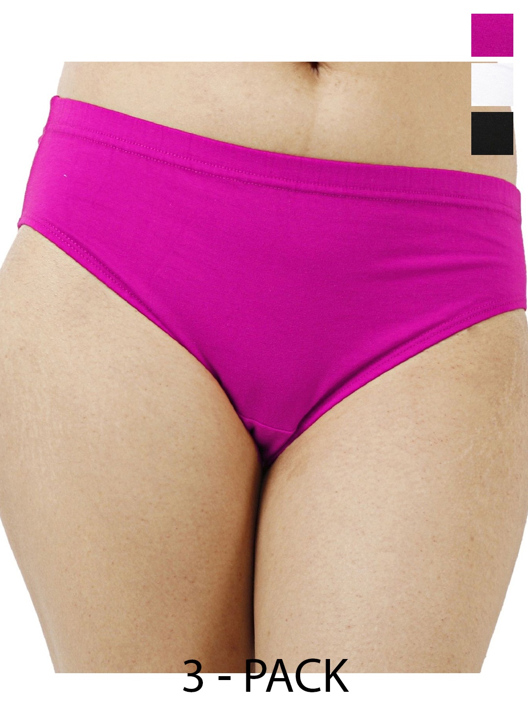 

Diving Deep Women Pack of 3 Cotton Low-Rise Hipster Briefs, Magenta