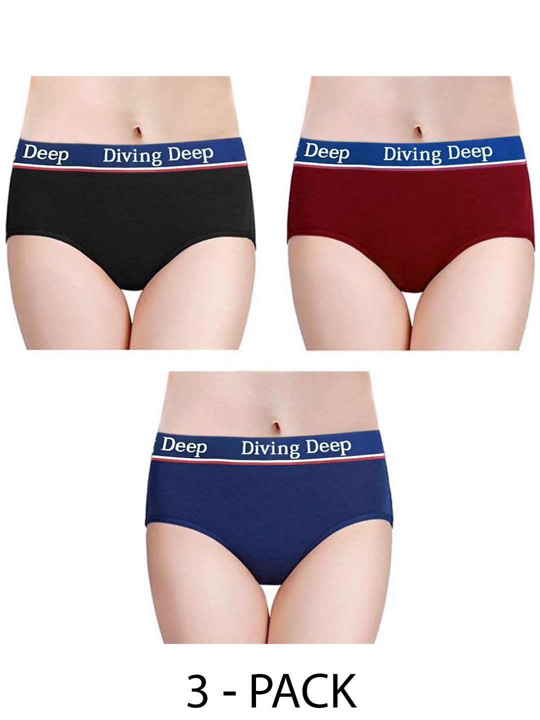 

Diving Deep Pack of 3 Hipster Briefs, Multi