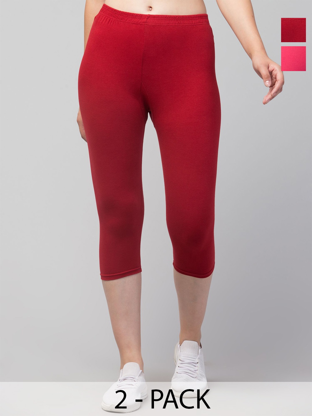 

ULLAS Women Skinny Fit Capris, Maroon