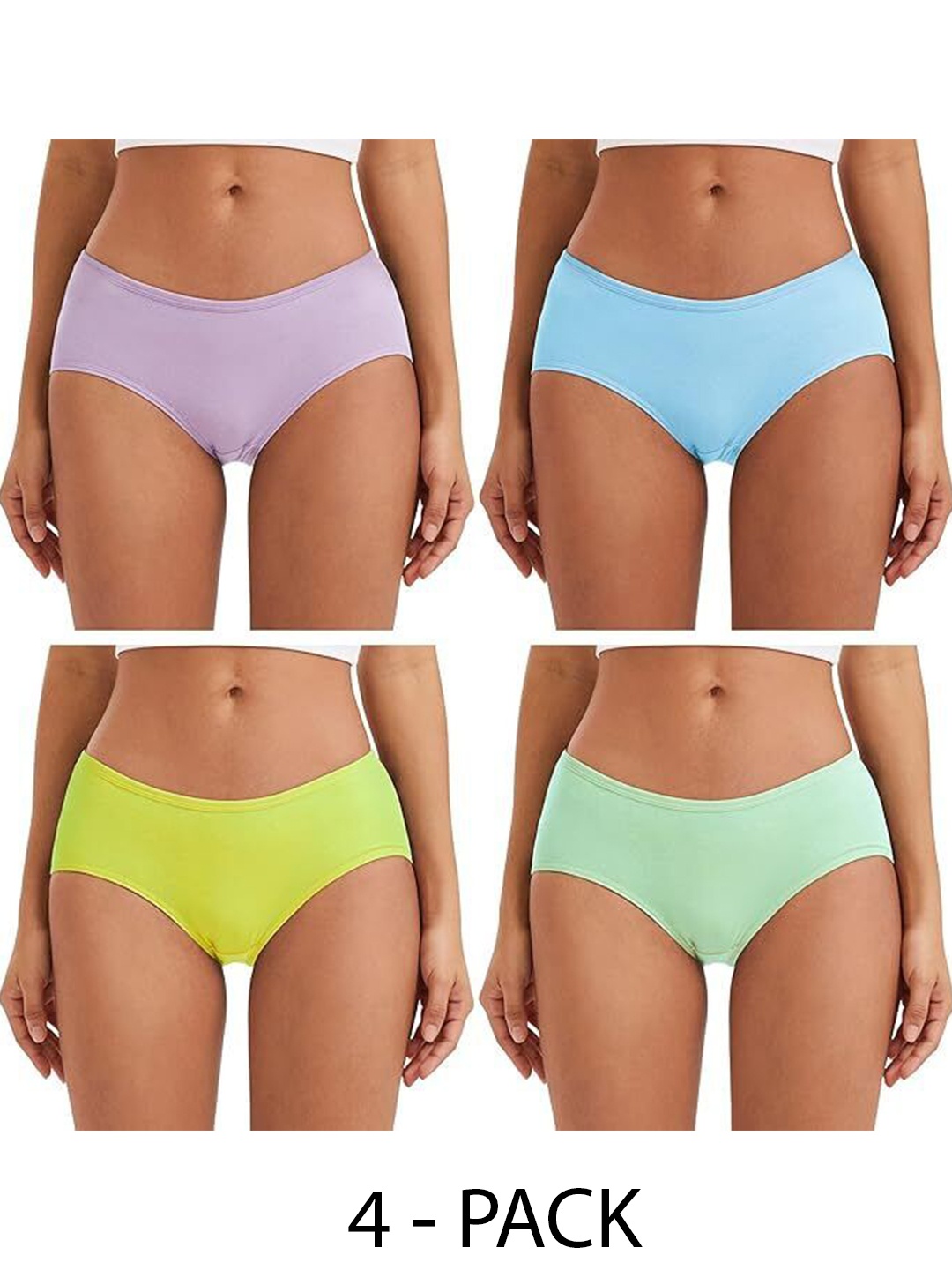 

Diving Deep Women Pack of 4 Hipster Mid-Rise Briefs 5_8Folder Panty_XS, Blue