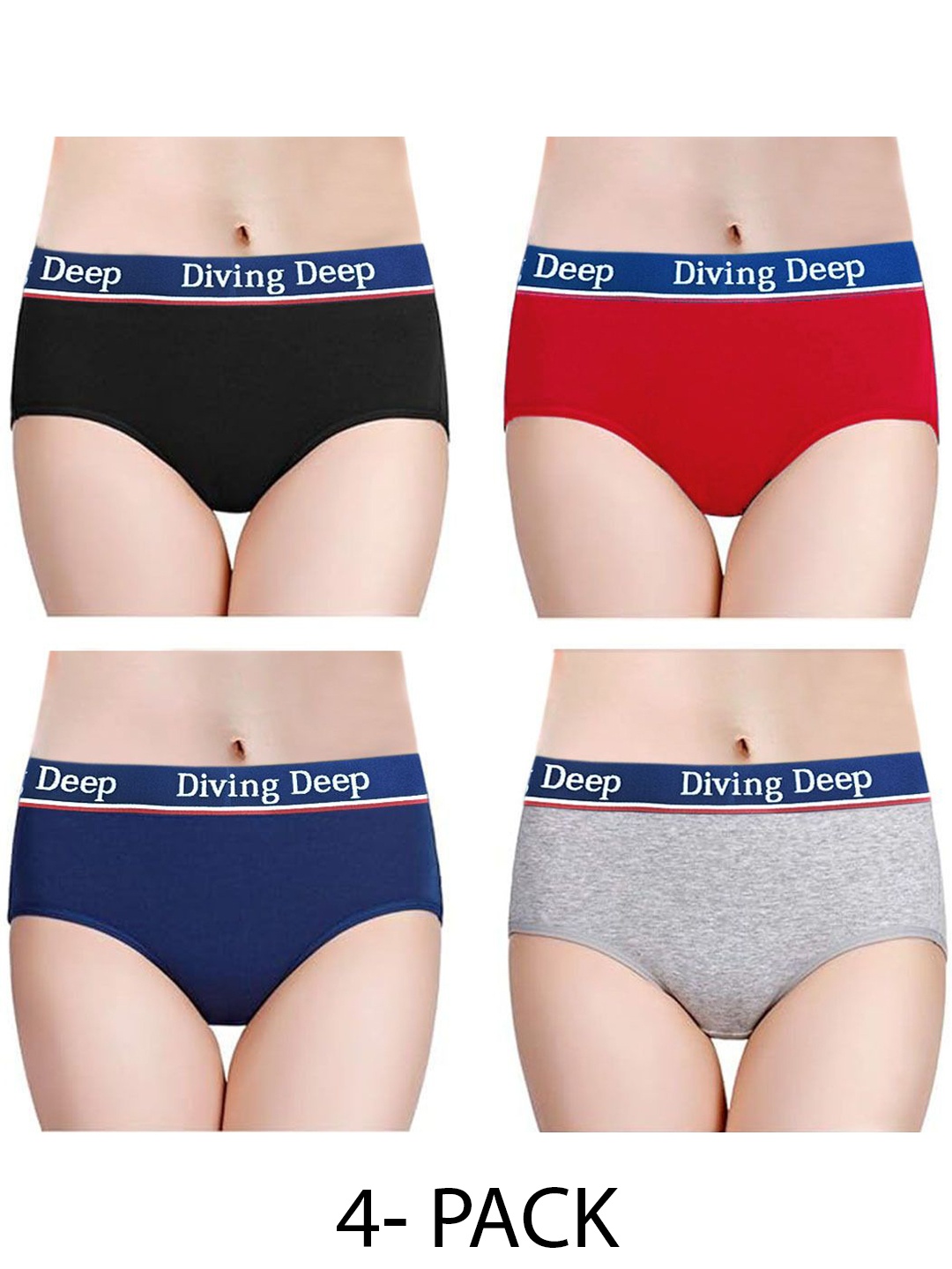 

Diving Deep Pack of 4 Hipster Briefs, Multi