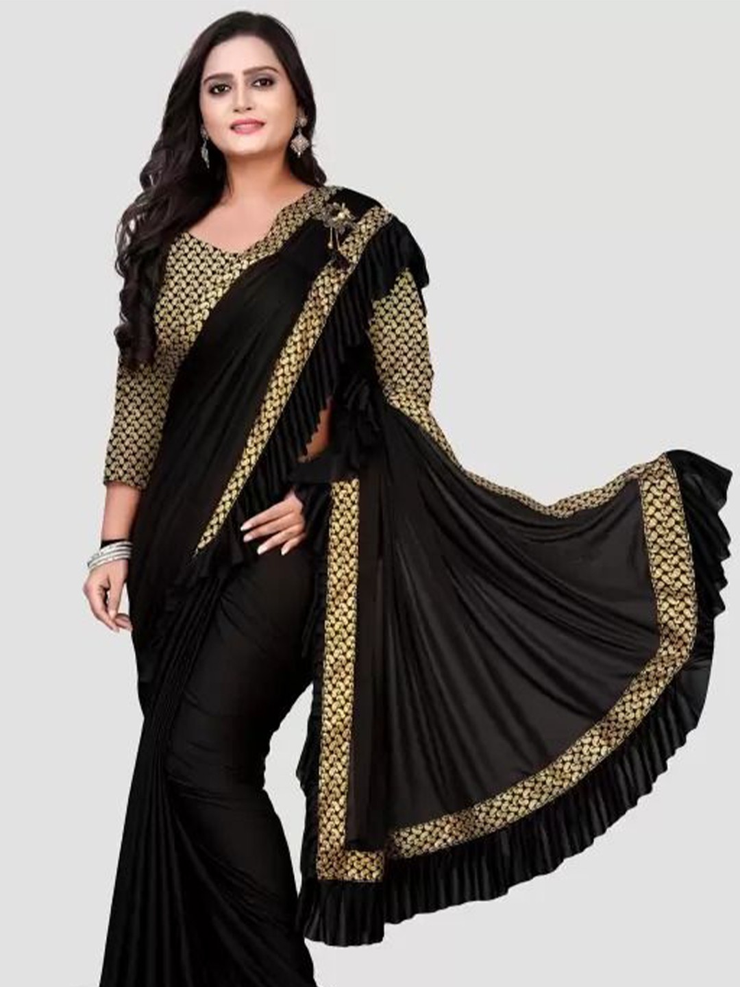 

SAADHVI Saree, Black