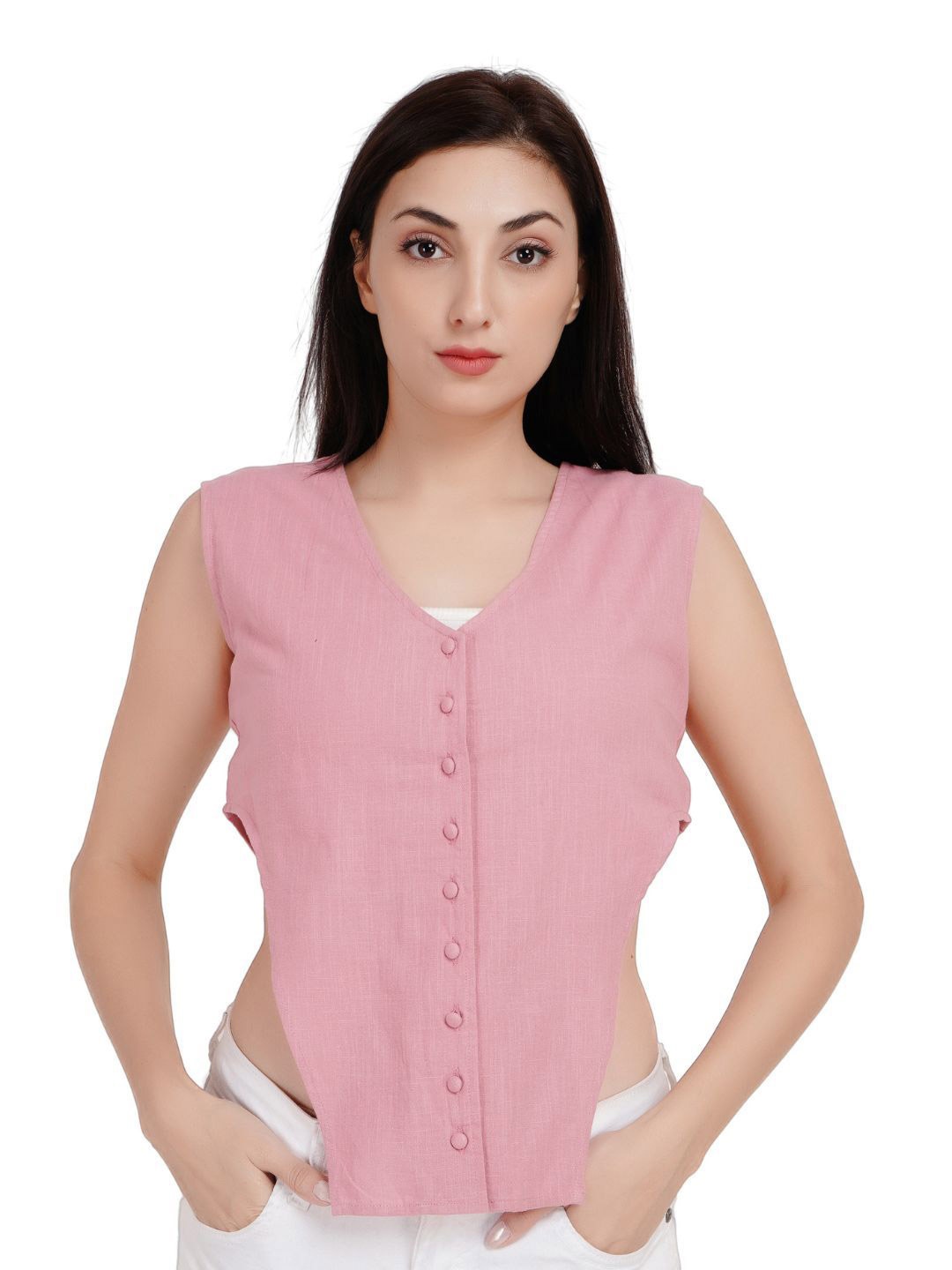 

Kiarabel Retail Linen Top, Pink