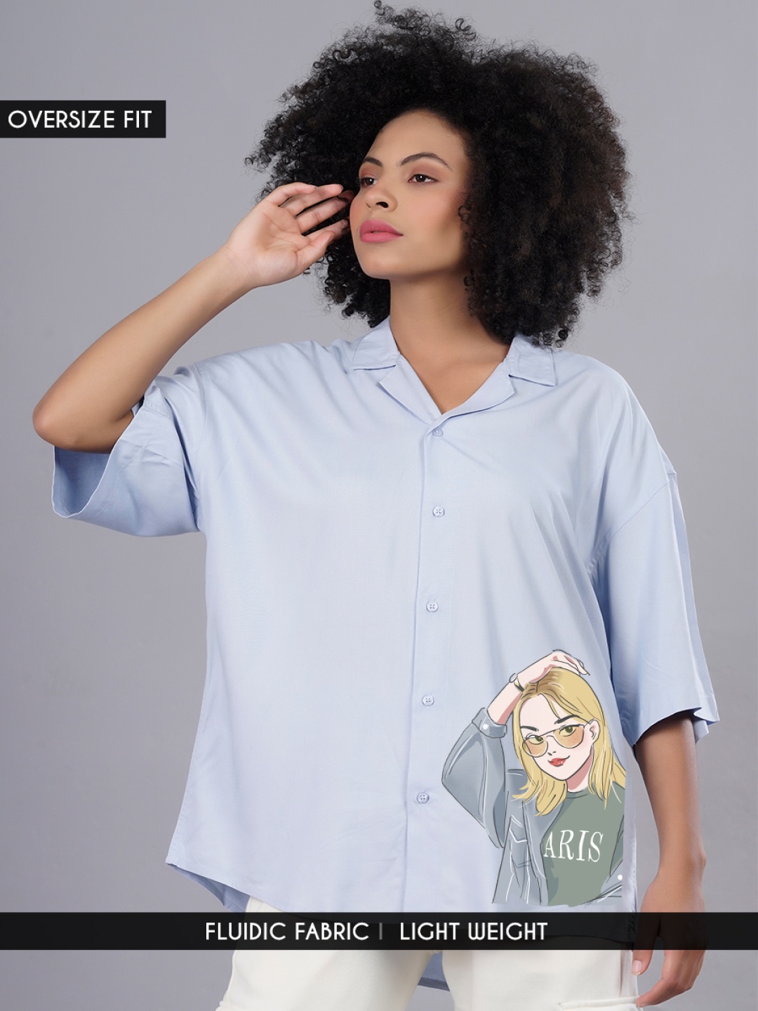 

PRONK Women Opaque Casual Shirt, Blue