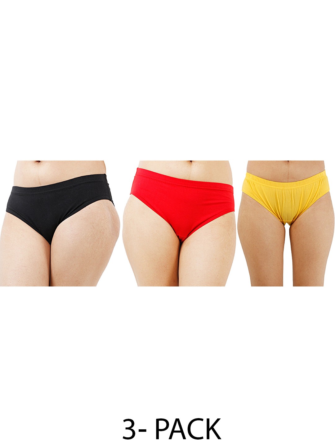 

Diving Deep Women Pack of 3 Cotton Hipster Briefs, Black