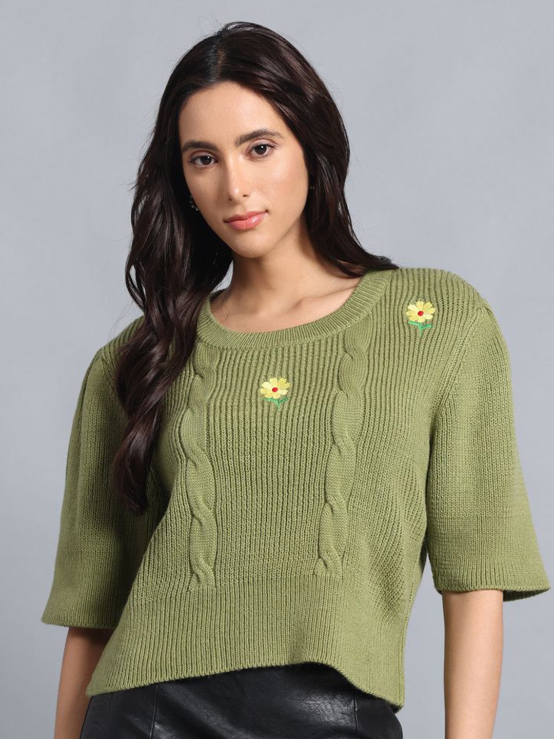 

PUNK Women Crop Pullover, Green