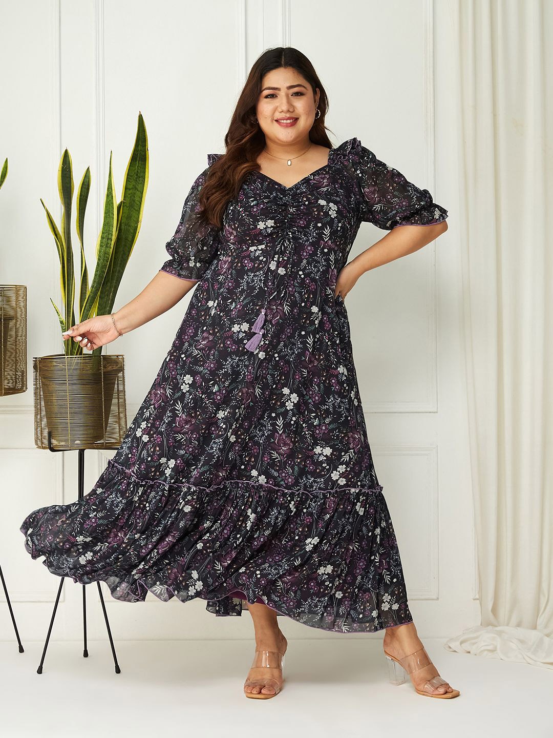 

Miss Chase A+ Print Georgette Maxi Dress, Multi