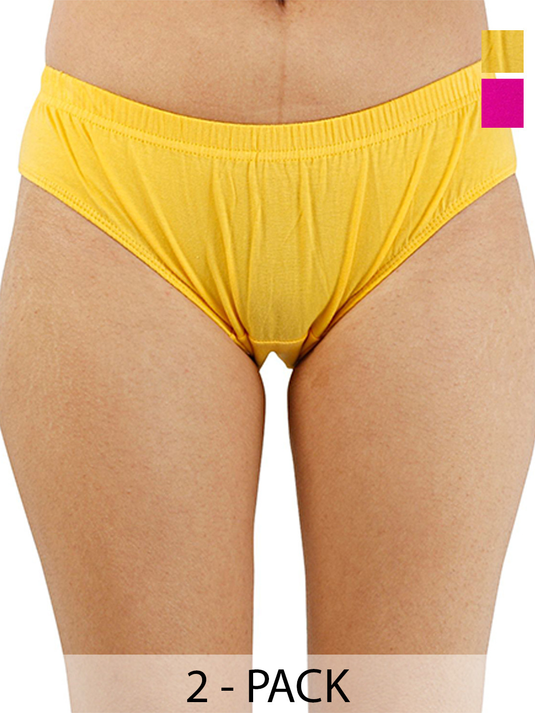 

Diving Deep Women Pack of 2 Cotton Hipster Briefs, Yellow