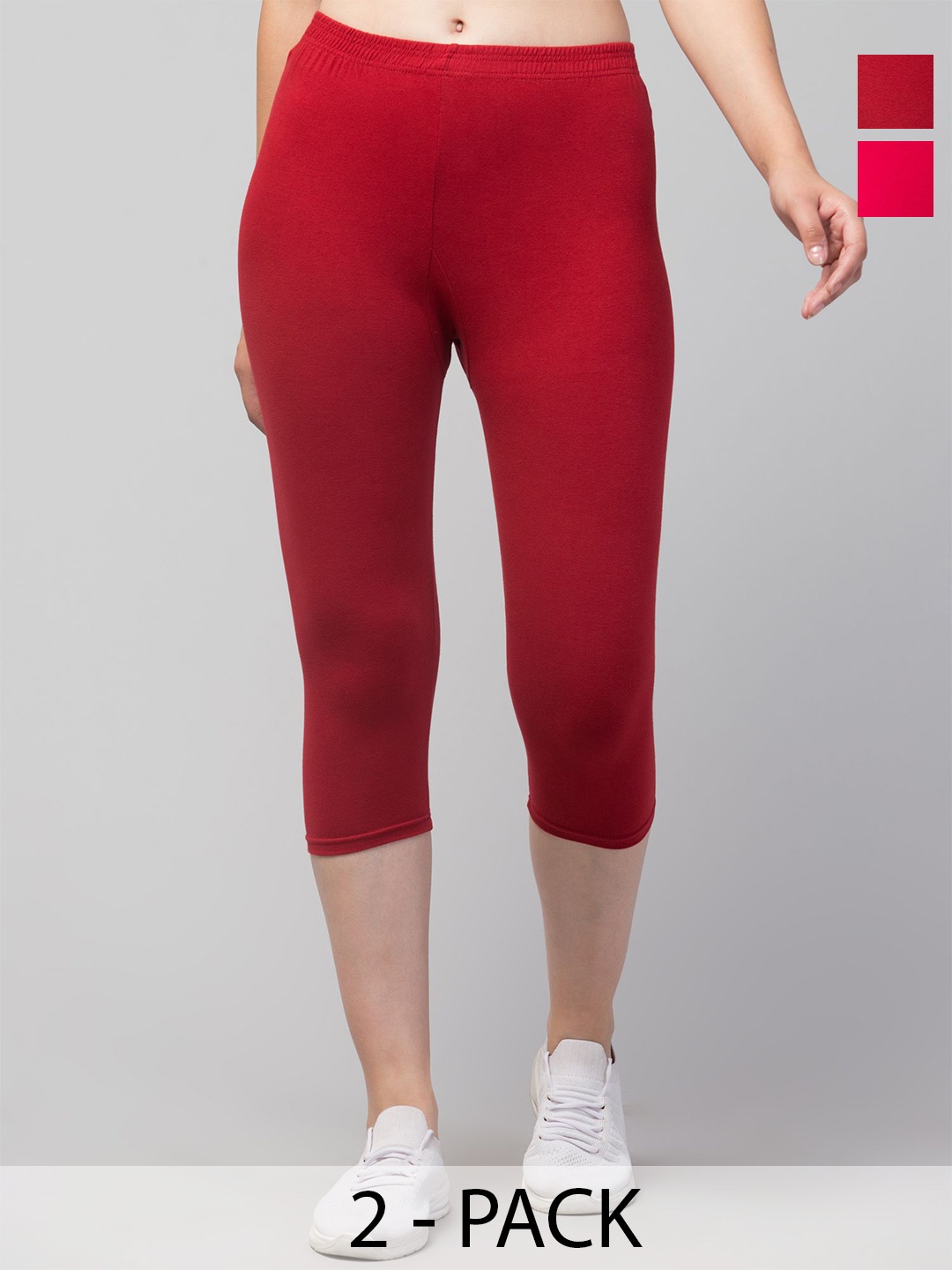 

ULLAS Women Skinny Fit Capris, Maroon