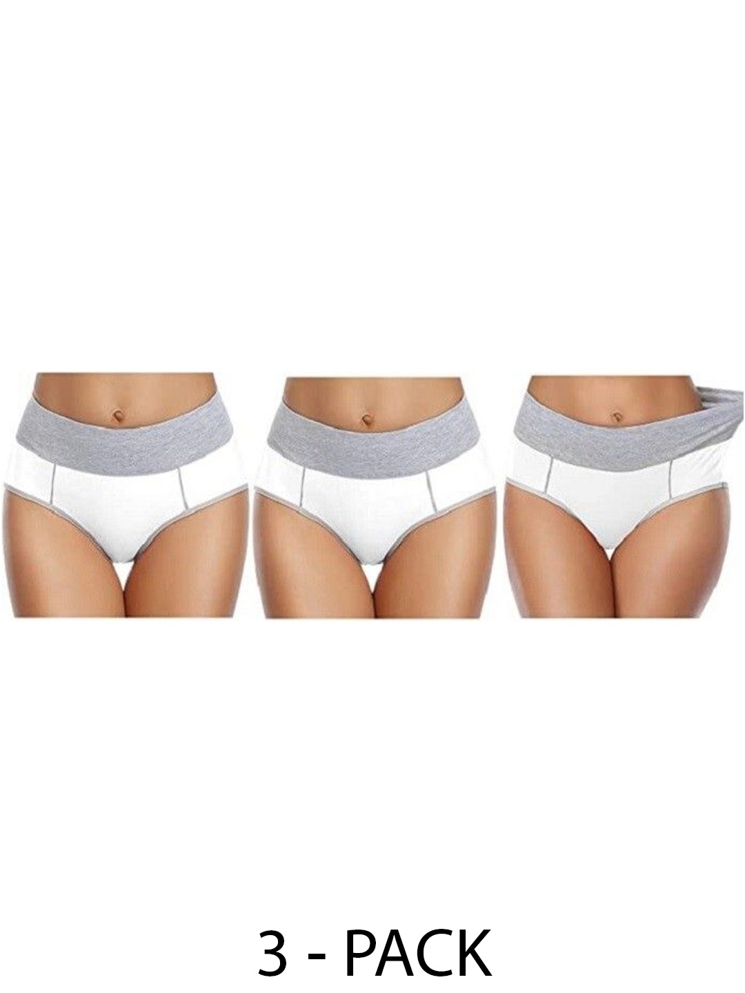 

Diving Deep Women Plus Size Pack of 3 Cotton Hipster Briefs, White