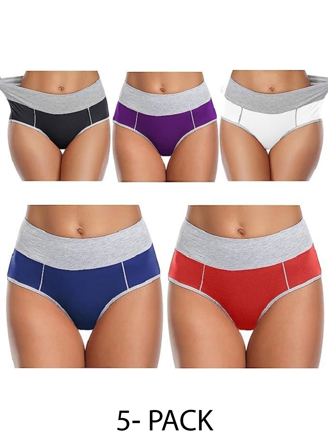 

Diving Deep Pack of 5 Colourblocked Cotton Hipster Briefs, Black