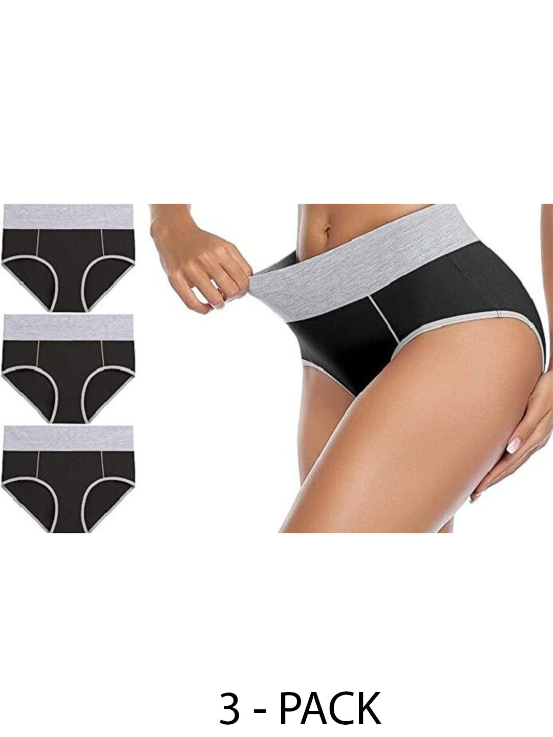 

Diving Deep Pack of 3 Cotton Hipster Briefs, Black